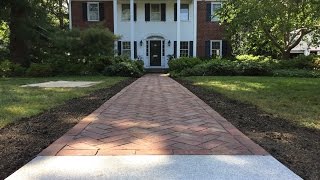 Barrington Brick Walkway Project  Herringbone Pattern [upl. by Bard]