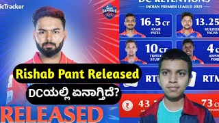 Delhi Capitals Not Retained Rishabh Pant KannadaDC IPL 2025 Retention Analysis in KannadaCricket [upl. by Strickler]