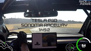 Tesla Record Sonoma Raceway 1492 Onboard [upl. by Lleryd]