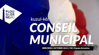 Conseil municipal du mercredi 4 octobre 2023 de la commune de Plouguerneau [upl. by Korfonta]