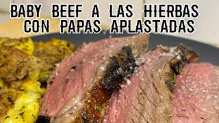 Baby Beef a las hierbas con papas aplastadas  The Caupo [upl. by Tteve459]