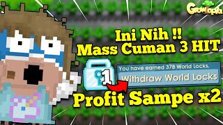 PROFIT 2X LIPAT  Mass Low Budget Dengan 1 DL  Growtopia Indonesia [upl. by Viva]