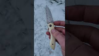 Chevêche linerlock sur cpbearing Damasteel steel and warthog ivory [upl. by Solracesoj]