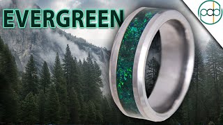 Making the EVERGREEN Glowstone Ring out of Cobalt Chrome Emerald Malachite and Opal [upl. by Ancier8]