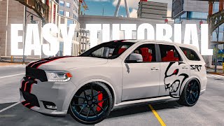 Dodge Durango SRT Hellcat Livery Tutorial  Car Parking Multiplayer [upl. by Haididej]