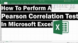 How To Perform A Pearson Correlation Test In Excel [upl. by Orola106]