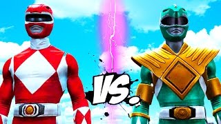 MIGHTY MORPHIN RED RANGER VS GREEN RANGER  POWER RANGERS BATTLE [upl. by Macy]