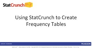 StatCrunch Creating Frequency Tables [upl. by Hilario]