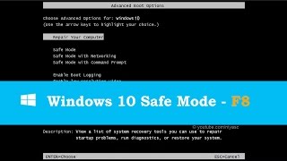 Boot to Safe Mode in Windows 10  Enable F8 Key [upl. by Ehman]