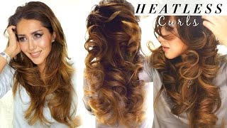 2 ★ LAZY HEATLESS CURLS  Overnight Waves HAIRSTYLES  HACKS [upl. by Enitselec]