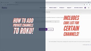 How to add private channels to your Roku Plus check the list on the description with the codes [upl. by Homovec]