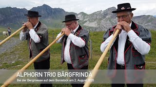 Alphorn Trio Bärgfrindä  Alphornklänge auf dem Bonistock ob MelchseeFrutt am 2 August 2020 [upl. by Trilly]