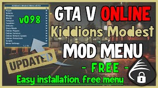 Kiddions Modest Menu v098  UPDATED 166  FREE GTA V Online Mod Menu  UNDETECTED  Easy Inject [upl. by Anatollo]