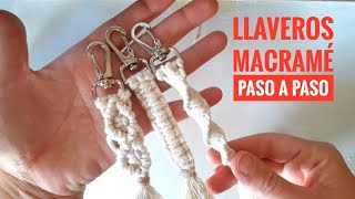 DIY como hacer LLAVEROS en MACRAMÉ muy FÁCIL  DIY Macrame Keychains [upl. by Eihtur642]