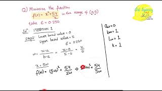 Golden section search method followed by numerical example  Optimization Techniques [upl. by Tecu790]