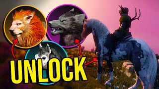 How To Unlock Mounts Horse Wolf amp Lion  New World Expansion [upl. by Holds]