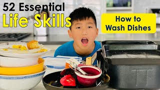 How to Wash Dishes by Hand  the Right and Smart Way 52 Essential Life Skills series [upl. by Ocko]