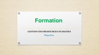 Gestion des Ressources humaines  La formation [upl. by Ylera]