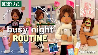 🌃 BUSY NIGHT ROUTINE  cheer grocery run selfcare amp more  berry avenue roleplay [upl. by Lezned]