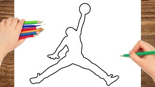 How To Draw Michael Jordan logo  Easy step by step [upl. by Nitsa]