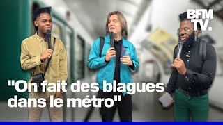 Trois humoristes testent leurs blagues dans le métro parisien avant de les faire en comedy club [upl. by Ijok]