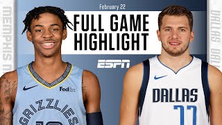 Memphis Grizzlies vs Dallas Mavericks FULL GAME HIGHLIGHTS  NBA on ESPN [upl. by Garnett]