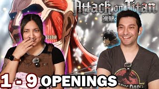 EPIC MUSIC ATTACK ON TITAN OPENINGS 19 REACTION [upl. by Laaspere]