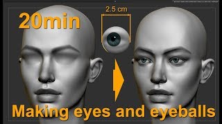 Eyes and eyeballs for dummies  Proportions modelling and drawing [upl. by Kowatch698]