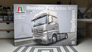 📦MERCEDES BENZ ACTROS MP4 GigaSpace  ITALERI 124  KIT REVIEWUNBOXING📦 [upl. by Eugilegna53]