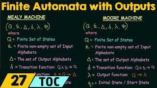 Finite Automata With Outputs [upl. by Irmina41]