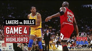 Throwback NBA Finals 1991 Chicago Bulls vs LA Lakers  Game Highlights  Game 4  Jordan 28 HD 720 [upl. by Enrobyalc]