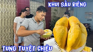 🟢Cận cảnh Trần Trân tung tuyệt chiêu khui sầu riêng cơm vàng hạt lép bao ăn [upl. by Annohsed]