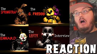 SFM An interview with Springtrap Golden Freddy Ennard amp Lefty Fan Animation REACTION [upl. by Nirej]