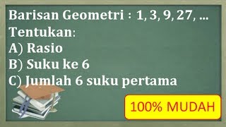 BARISAN DAN DERET GEOMETRI Menentukan rasio suku ke n dan jumlah suku ke n [upl. by Atter]