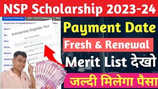 NSP Scholarship 202324 Payment Date🔥जल्दी मिलेगा Paisa😱NSP Payment 202324  NSP Merit list 2024 [upl. by Nnateragram199]