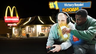 Playing Fortnite Overnight IN MCDONALDS UNLIMITED FOOD [upl. by Wayland964]