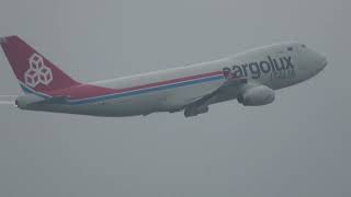 Cargolux B747400 Takeoff Schiphol [upl. by Ecyt290]