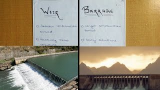 Irrigation Difference between Weir and Barrage In Hindi [upl. by Irrac809]