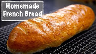 Homemade French Bread Recipe  How Easy Can It Be To Make Your Own Bread [upl. by Enaht]