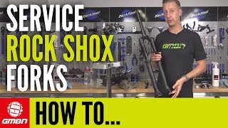 How To Service Rock Shox MTB Fork  Mountain Bike Maintenance [upl. by Ivan]