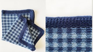 Crochet Mini Check Gingham Blanket [upl. by Leanora]