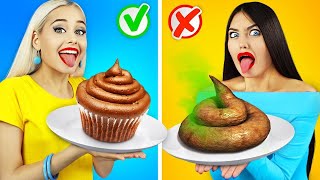 REAL FOOD VS FAKE FOOD CHALLENGE  Eating Giant Ice Cream by RATATA BOOM [upl. by Norrag965]