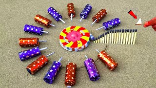 Diwali Lot Of chit Put Crackers Vs Ground Chakkar Vs Matchstick Chain Reaction Dominos  Crackers 😱 [upl. by Josephson]