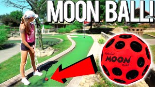 Moon Ball Only Mini Golf Challenge INSANE Bounce [upl. by Necyla]