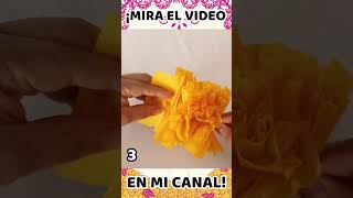 3 Flores de Cempasúchil con Crepe 🌹🧡 ▶ Cómo Hacer Flores de Cempasúchil Papel Crepe FACIL✅ [upl. by Kcirtapnaes]