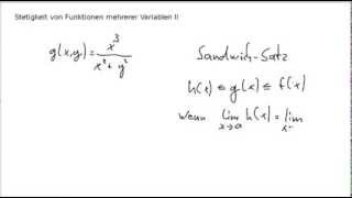 Stetigkeit von Funktionen mehrer Variablen II [upl. by Derayne]