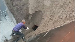 Barge unloads 3600 tons of sand  relaxing video [upl. by Halimak]