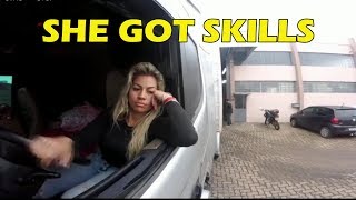 Amazing female truck driving [upl. by Adnilre]