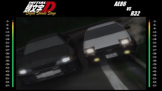 Initial D Engine Sounds Stage  AE86 vs R32 [upl. by Enylorac]