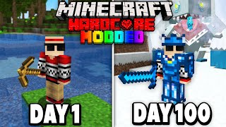 I Survived 100 Days in Modded Hardcore Minecraft 1000 Mods [upl. by Keeley]